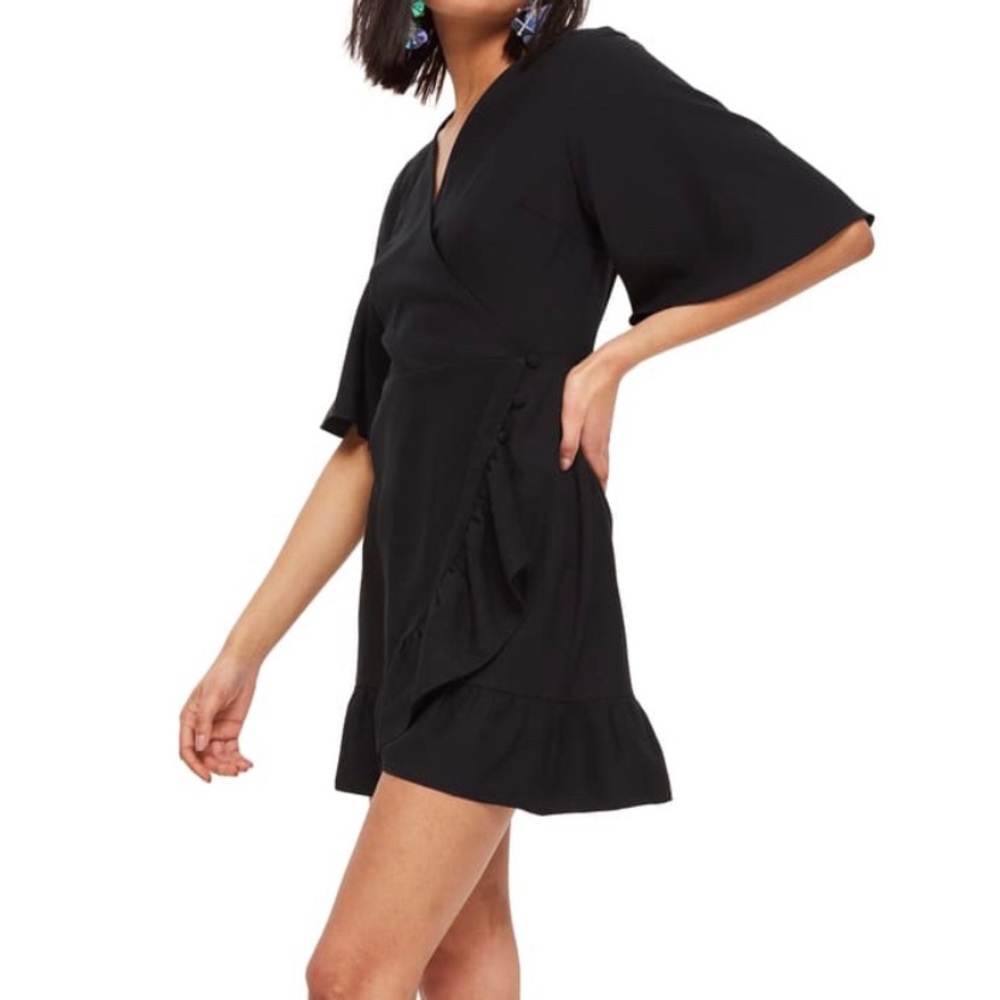 Black Ruffle Minidress by TOPSHOP